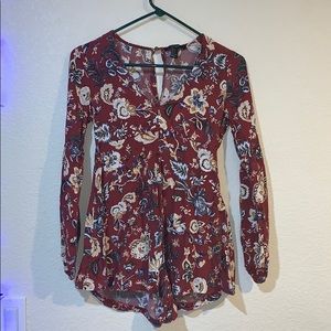 Forever 21 floral romper